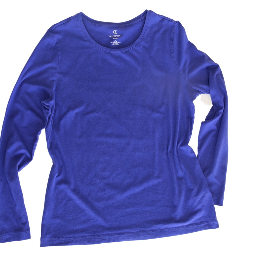 Lands'end  Fitted Long Sleeve Crewneck T shirt